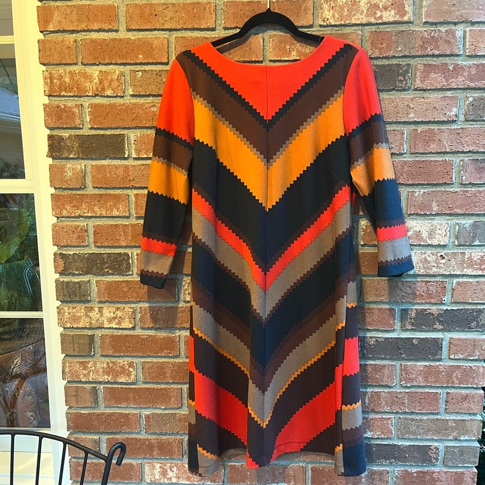 Y2K Gabby Skye professional business Blue Multicolor 3/4 sleeve  midi Dress